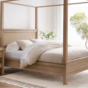 Pottery Barn Queen Faux Linen/cotton Duvet Set